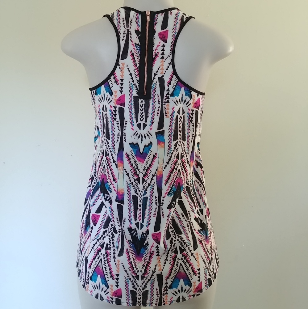 Colorful Print Racerback Blouse - Picture 2 of 4